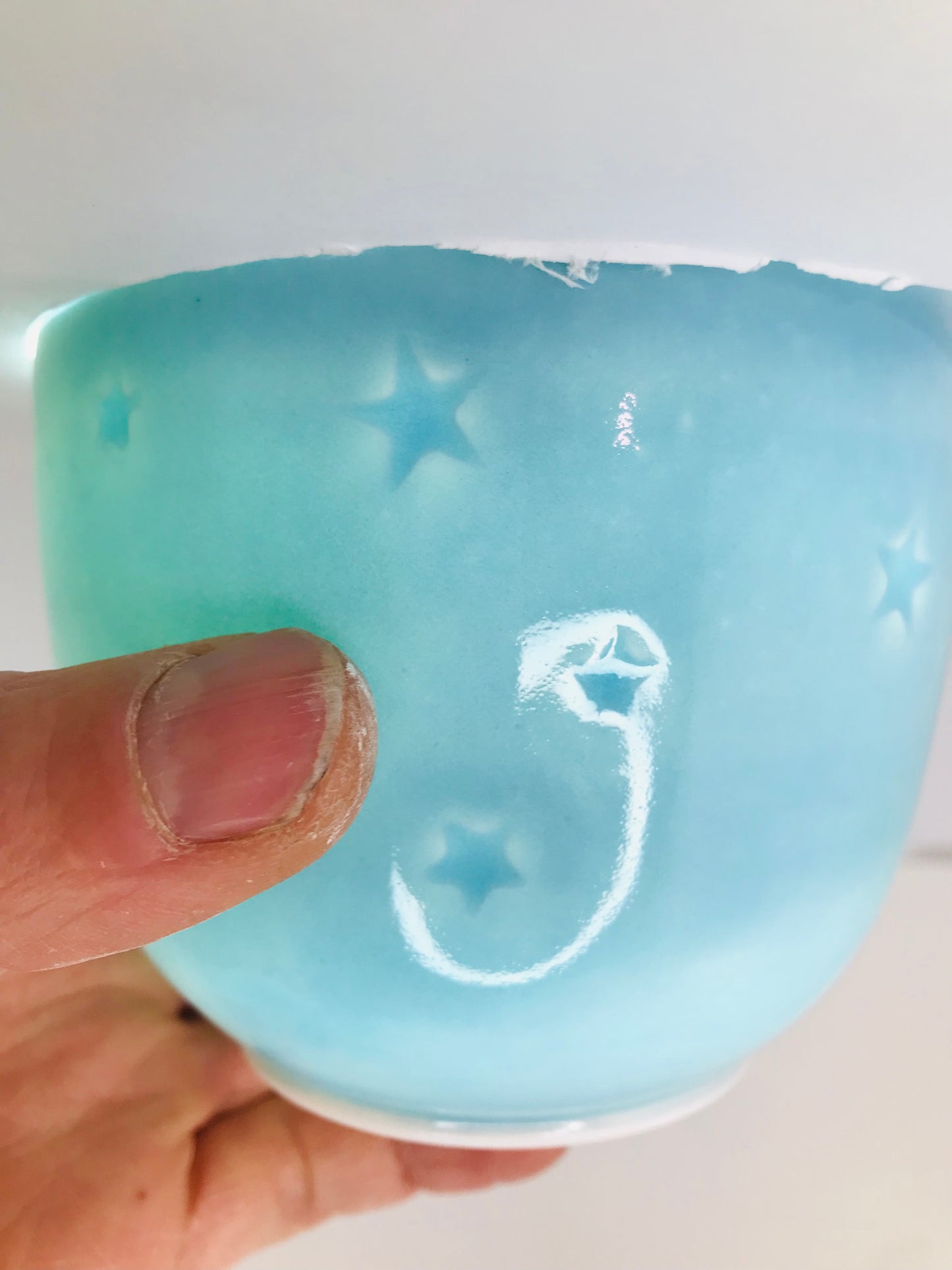 Small translucent porcelain star bowl #150